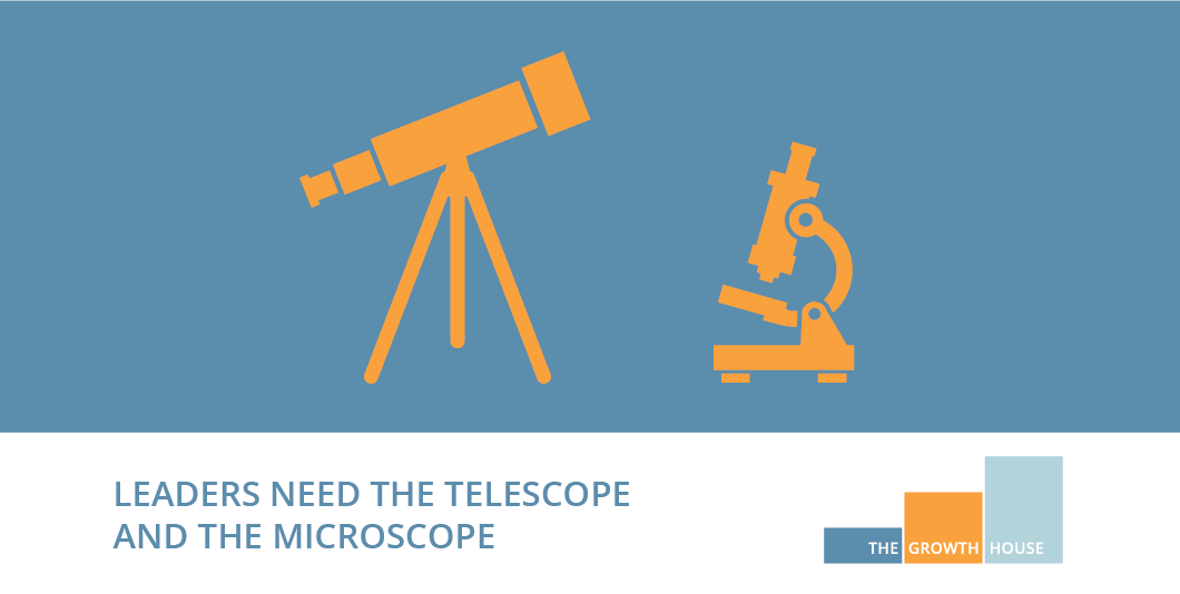 Leaders need the telescope and the microscope